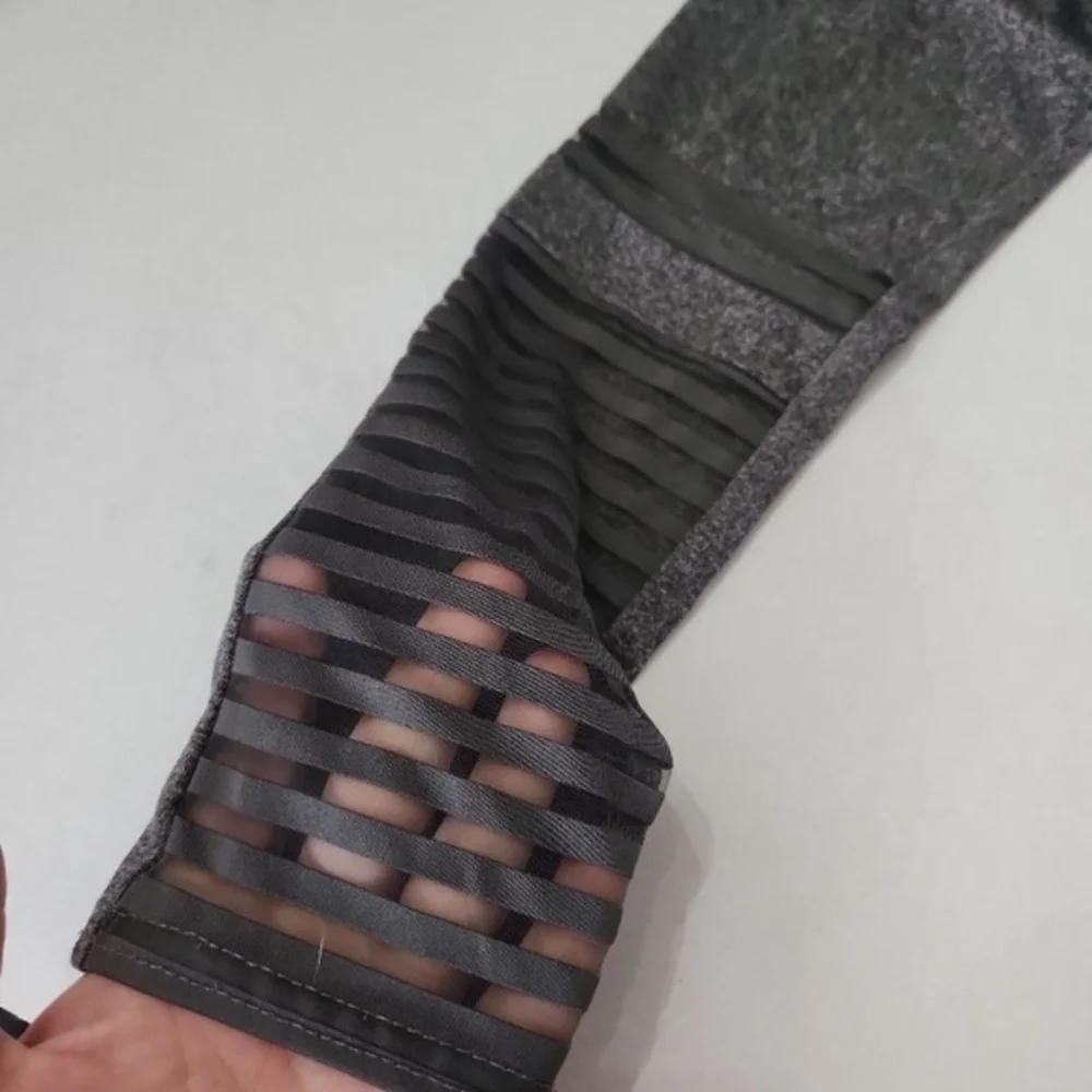 Justice‎ Leggings Girls Size 14/16 Gray Activewear Athletic Mesh Panels Sporty